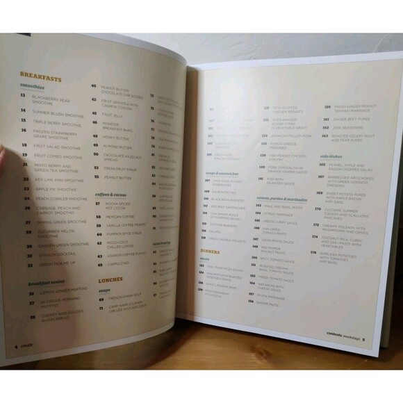 Vitamix "Create" Recipe Book 750 Recipe Cookbook Hardcover 2013 No Dust Jacket - Picture 3 of 4